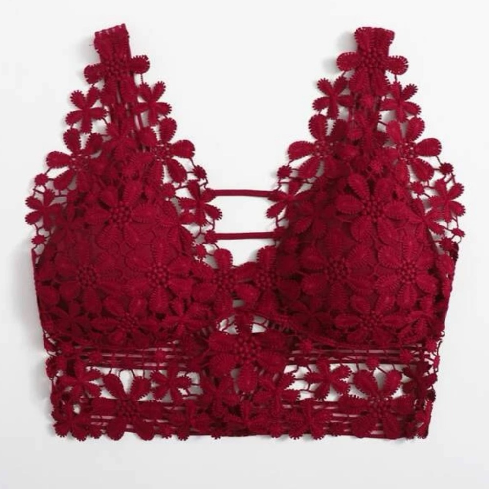 Boho sexy lace strappy back bralette